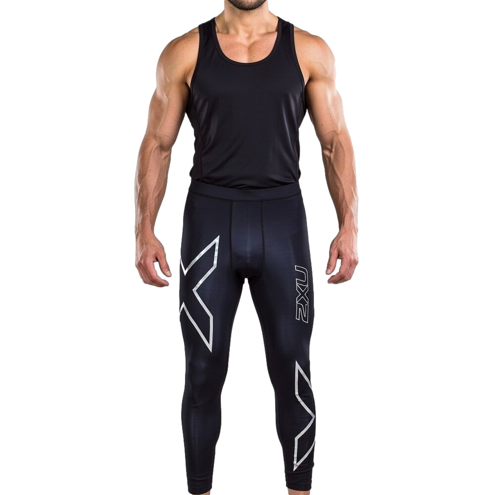 2XU Men's Running / Tri-Athlete Black Compression Tights Size XL.